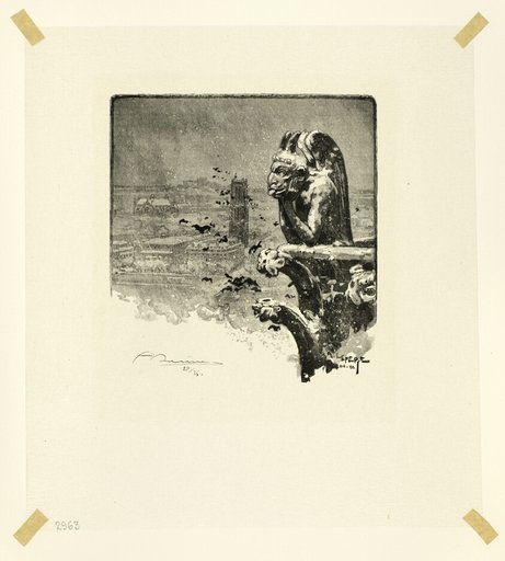 The Vampire of Notre-Dame, plate nine from Le Long de la Seine et des Boulevards