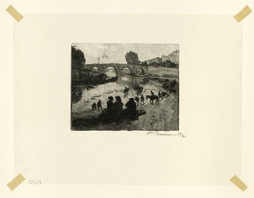 The Horse Pond at the Pont Marie, plate ten from Le Long de la Seine et des Boulevards