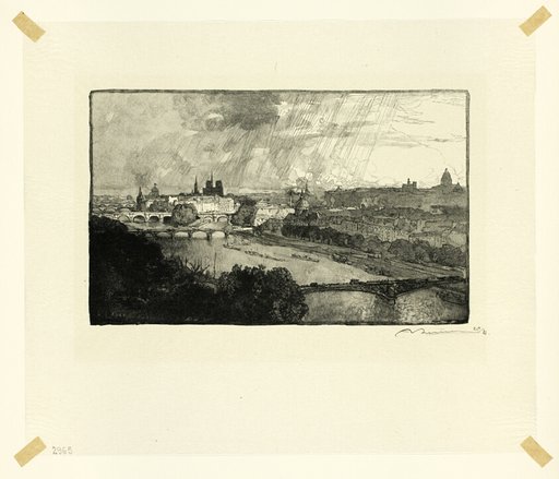Paris, Viewed from the Pavillon de Flore, plate eleven from Le Long de la Seine et des Boulevards