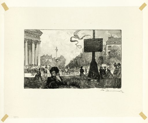 Corner of the Rue Royale, plate sixteen from Le Long de la Seine et des Boulevards