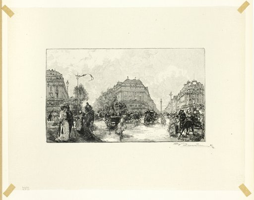 Place de l'Opéra, plate seventeen from Le Long de la Seine et des Boulevards