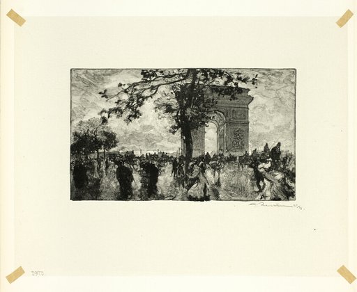 Retour du Bois, place de l'Etoile, plate nineteen from Le Long de la Seine et des Boulevards