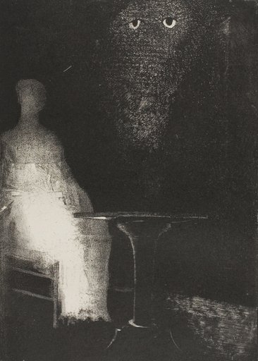 I Continued to Gaze on the Chair, and Fancied I saw on It a Pale Blue Misty Outline of a Human Figure, plate 1 of 6