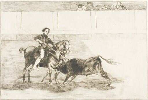 Manly courage of the celebrated Pajuelera in the ring at Saragossa, plate 22 from The Art of Bullfighting