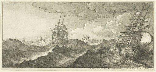 Warship in the Trough of a Wave