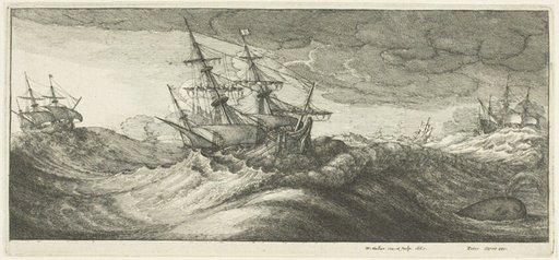 Warships and a Spouting Whale