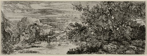 The Holy Family beside a Pool