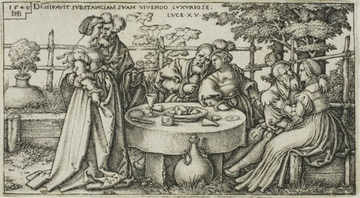 The Prodigal Son Wasting his Fortune, plate two from The History of the Prodigal Son