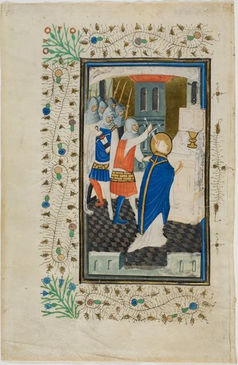The Murder of Thomas Becket, page one, from a Book of Hours