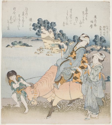 Woman riding an ox