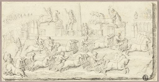 Roman Chariot Race (After Antique Bas Relief)