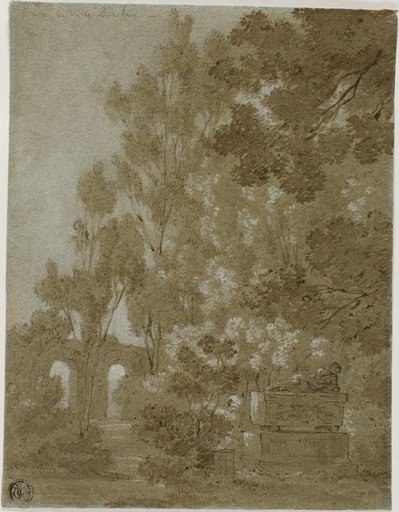 View of Ruined Arches and Tomb in Villa Borghese