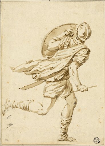 Running Roman Warrior, Seen from Back