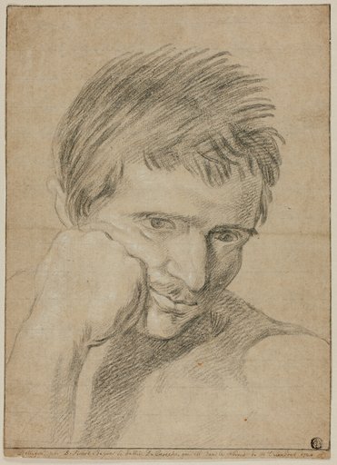 Bust of Young Man Resting Chin on Hand