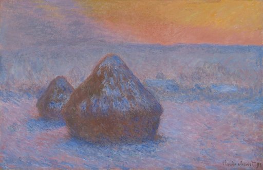 Stacks of Wheat (Sunset, Snow Effect)