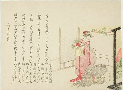 Man and Woman at a Household Shrine, for the New Year of Dragon
