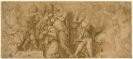 Family of Darius before Alexander; Prisoners before a Senator