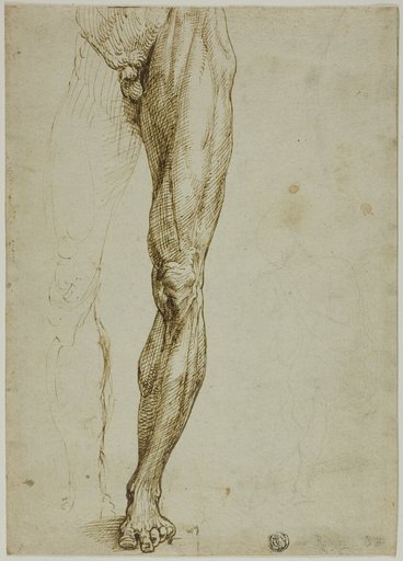 Male Figure Study, with Slight Sketch of Seated Figure