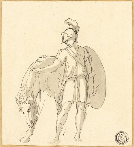 Standing Warrior and Horse
