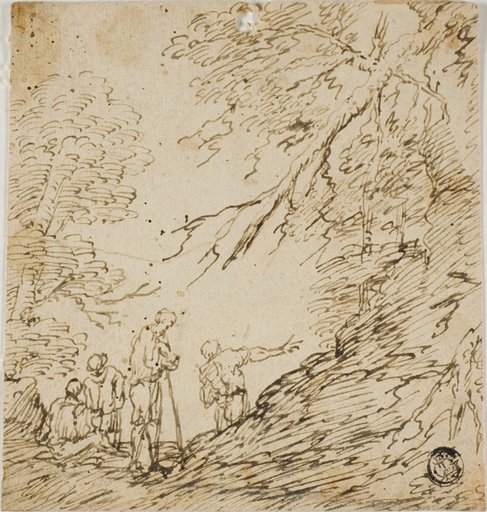 Four Men in Forest