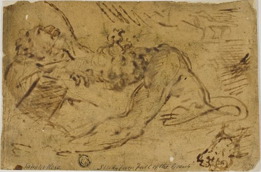 Two Grappling Figures