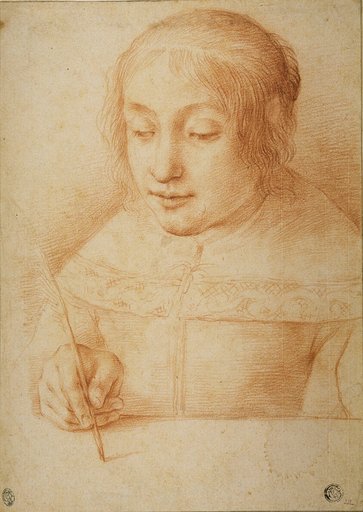 Young Woman Writing or Drawing