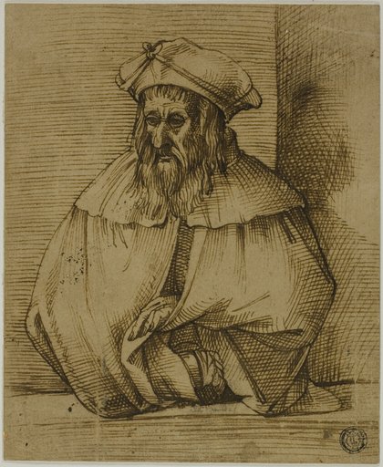 Half-Length Sketch of a Gentleman Wearing Hat and Cape