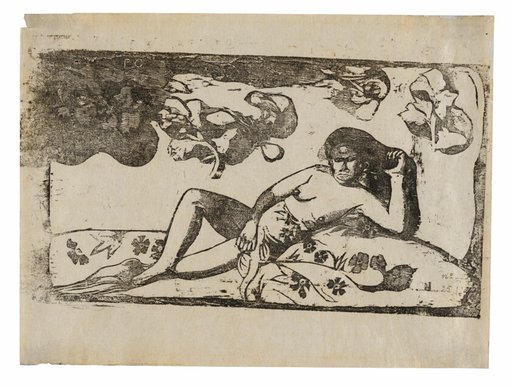 Te arii vahine—opoi (Woman with Mangos—Tired), from the Suite of Late Wood-Block Prints