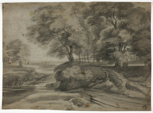 River Landscape with Wooded Banks