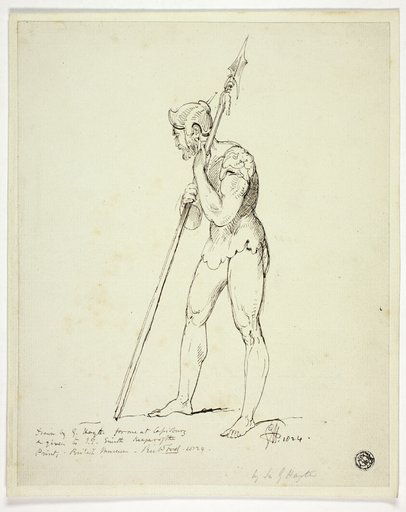 Standing Man in Armour Holding Lance