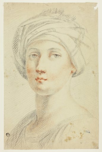 Portrait Bust of Young Woman in Turban