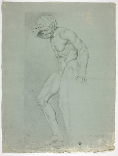 Antique Statue of Standing Faun with Cymbals