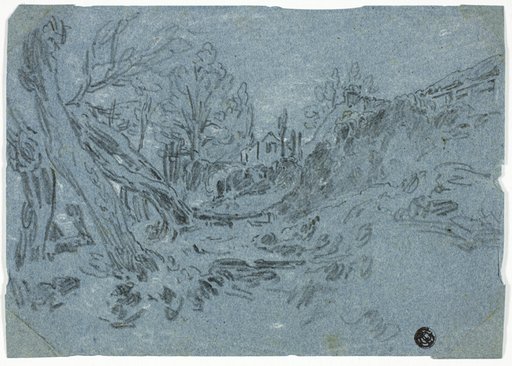 Ravine with House in Distance