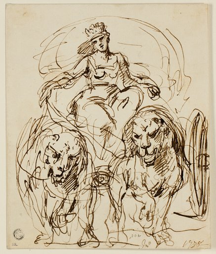 Cybele on Chariot Drawn by Lions