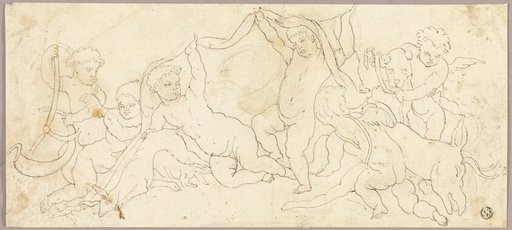 Putti at Play with Deer and Dog