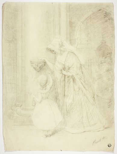 Lady and Girl in Church