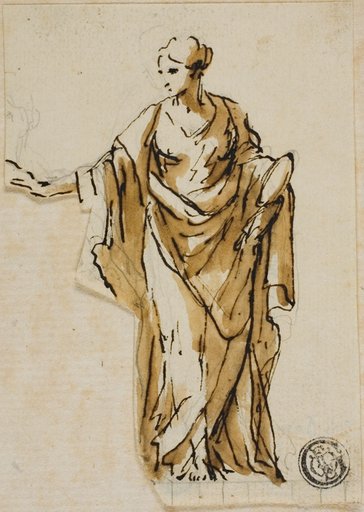 Standing Female Figure with Right Hand Raised