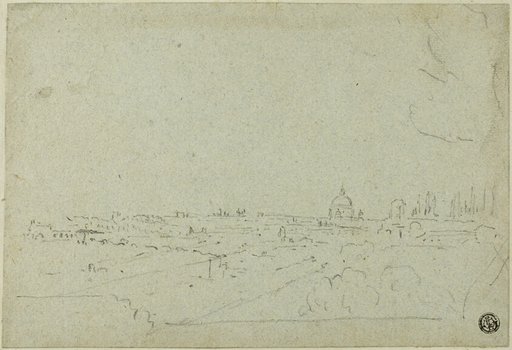View of Saint Peter's from the Palace of the Caesars, with Circus Maximus Below