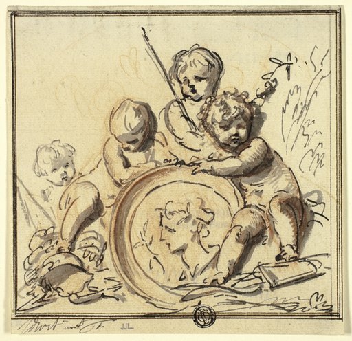 Putti with Medallion