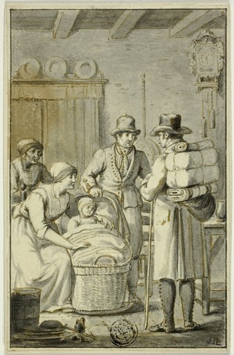 Traveler Talking with Family in Kitchen