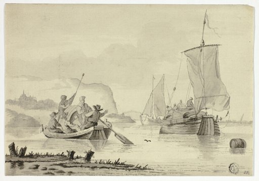 River Scene with Boats