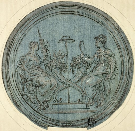 Roundel with Justice and Prudence