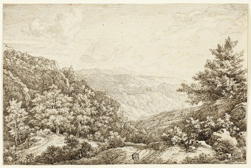 Landscape with Wooded Hills, Seated Figure