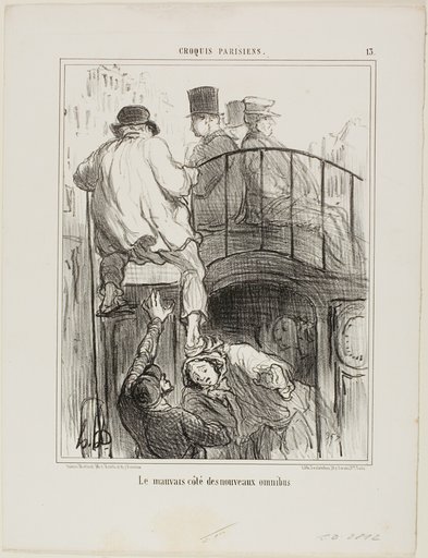 An Unpleasant Aspect of the New Type of Omnibus, plate 13 from Croquis Parisiens