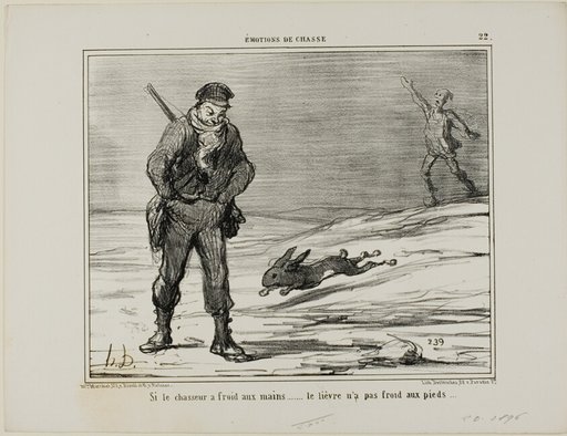 If the Hunter has Cold Hands... the hare doesn't have cold feet, plate 22 from Émotions De Chasse