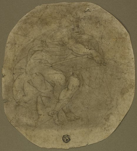 Seated Male Figure with Large Tablet (recto); Figure Study (verso)