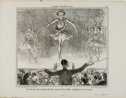 A dancer who claims to have preserved the great tradition of VESTRI, plate 12 from Croquis Dramatiques