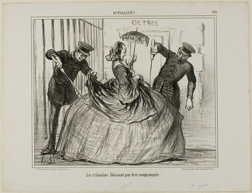 Crinolines are suddenly getting to be suspicious, plate 419 from Actualités