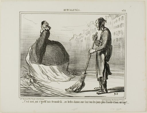 “- I'd regret if this mode gets to be out of fashion one day... these ladies are doing half of my job!,” plate 438 from Actualités