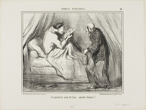 “A protest on New Year's Day! What luck! ...........,” plate 42 from Croquis Parisiens